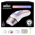Braun Skin i·expert Smart IPL: At Home Alternative to Laser Hair Removal with 3 Caps and Leather Pouch PL7243