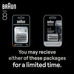 Braun Electric Shaver Head Replacement Part 83m Silver Compatible with Series 8 Electric Razors for Men