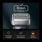 Braun Electric Shaver Head Replacement Part 83m Silver Compatible with Series 8 Electric Razors for Men