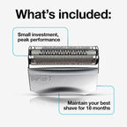 Braun Electric Shaver Head Replacement Part 70s Silver Compatible with Legacy Series 7 Electric Razors for Men