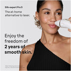 Braun Smart IPL Silk·Expert Pro 5: At Home Alternative to Laser Hair Removal with 4 Caps Facial Hair Trimmer and Vanity Case IPL5442